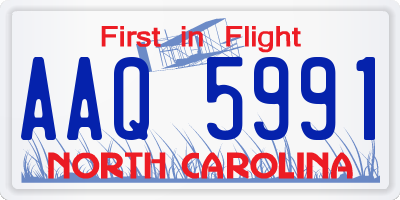 NC license plate AAQ5991