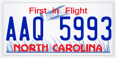 NC license plate AAQ5993