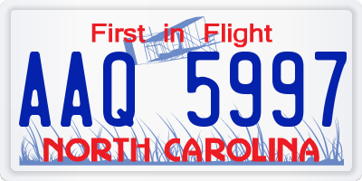 NC license plate AAQ5997