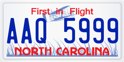 NC license plate AAQ5999