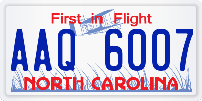 NC license plate AAQ6007