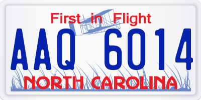 NC license plate AAQ6014