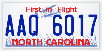 NC license plate AAQ6017