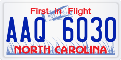 NC license plate AAQ6030