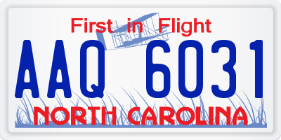 NC license plate AAQ6031