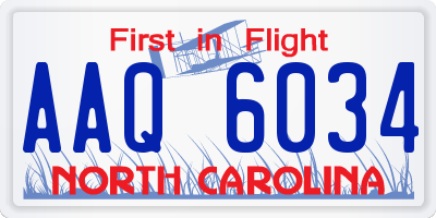 NC license plate AAQ6034