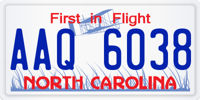 NC license plate AAQ6038