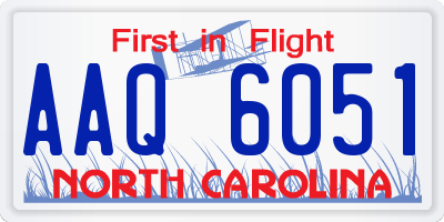 NC license plate AAQ6051