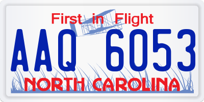 NC license plate AAQ6053