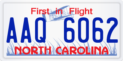 NC license plate AAQ6062