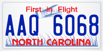 NC license plate AAQ6068