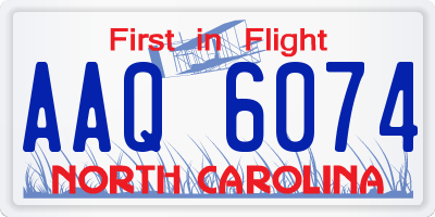 NC license plate AAQ6074
