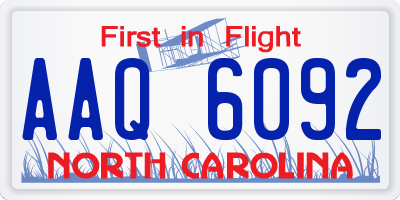 NC license plate AAQ6092