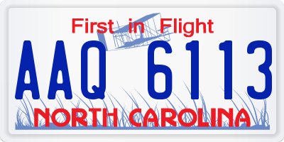 NC license plate AAQ6113