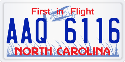 NC license plate AAQ6116