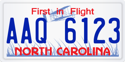 NC license plate AAQ6123
