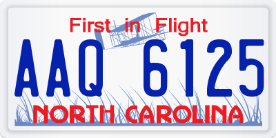 NC license plate AAQ6125