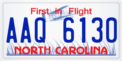 NC license plate AAQ6130