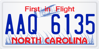 NC license plate AAQ6135
