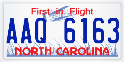 NC license plate AAQ6163