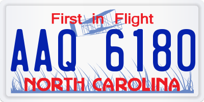 NC license plate AAQ6180