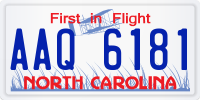 NC license plate AAQ6181