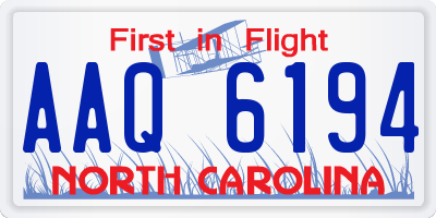 NC license plate AAQ6194