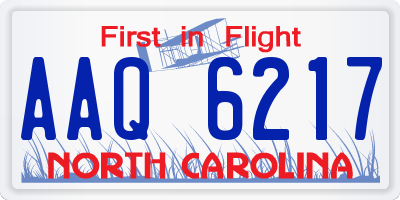 NC license plate AAQ6217