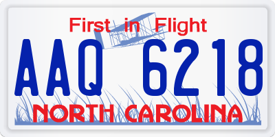 NC license plate AAQ6218