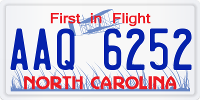 NC license plate AAQ6252