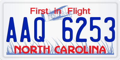 NC license plate AAQ6253