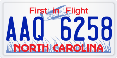 NC license plate AAQ6258