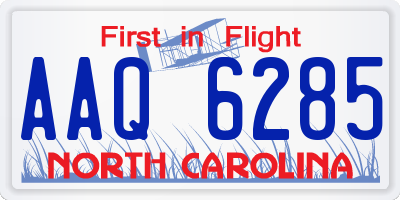 NC license plate AAQ6285