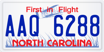 NC license plate AAQ6288