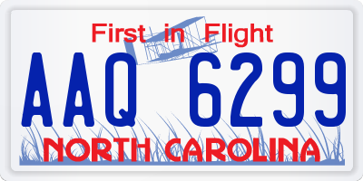 NC license plate AAQ6299