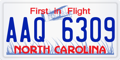 NC license plate AAQ6309