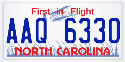 NC license plate AAQ6330