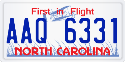 NC license plate AAQ6331