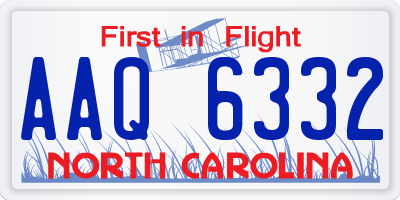 NC license plate AAQ6332