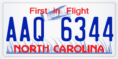 NC license plate AAQ6344
