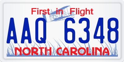 NC license plate AAQ6348