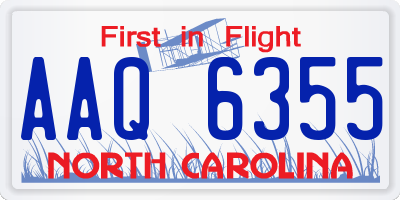 NC license plate AAQ6355