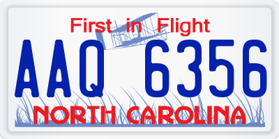 NC license plate AAQ6356