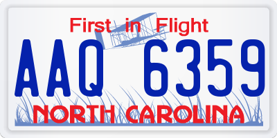 NC license plate AAQ6359