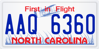 NC license plate AAQ6360