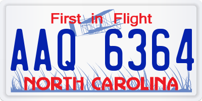 NC license plate AAQ6364