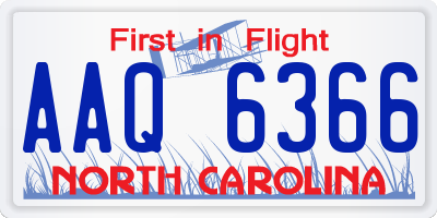 NC license plate AAQ6366