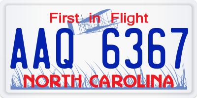 NC license plate AAQ6367