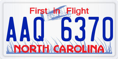 NC license plate AAQ6370