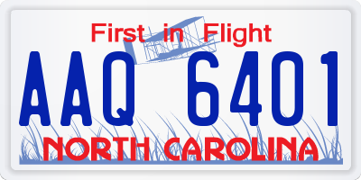 NC license plate AAQ6401